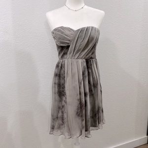 Grey tie-dye chiffon mini cocktail dress, size 4